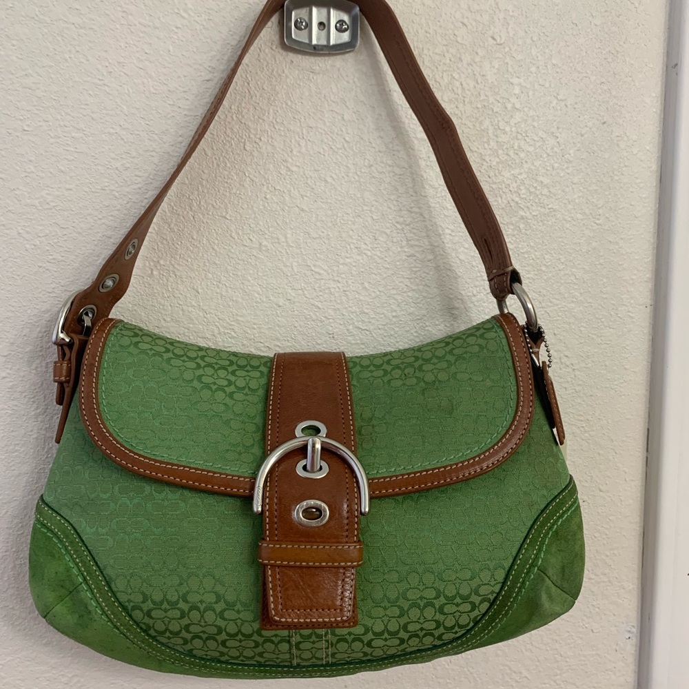 Vintage Coach Soho Green Large Size